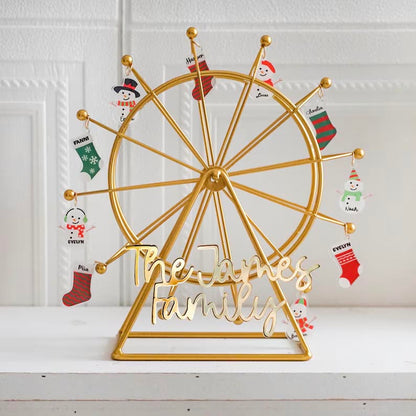 Personalized Family Name Ornaments, Snowman Ferris Wheel Decorations, Snowman Christmas Night Lamps, 2024 Holiday Gift Ideas, and Snowman-Themed Ornaments.