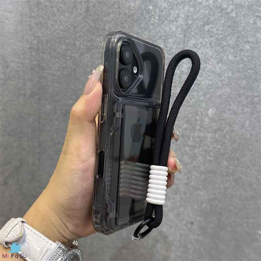 Phone Case ：Acrylic Flip Phone Case With Card Slot And Stand