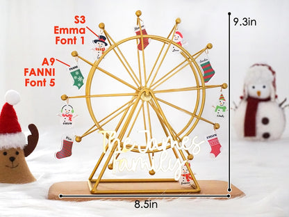 Personalized Family Name Ornaments, Snowman Ferris Wheel Decorations, Snowman Christmas Night Lamps, 2024 Holiday Gift Ideas, and Snowman-Themed Ornaments.