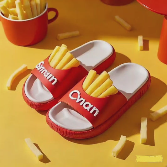 French fries-shaped slippers